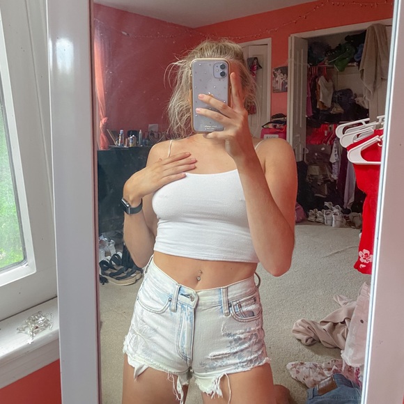 American Eagle Outfitters Pants - AE tropical denim shorts